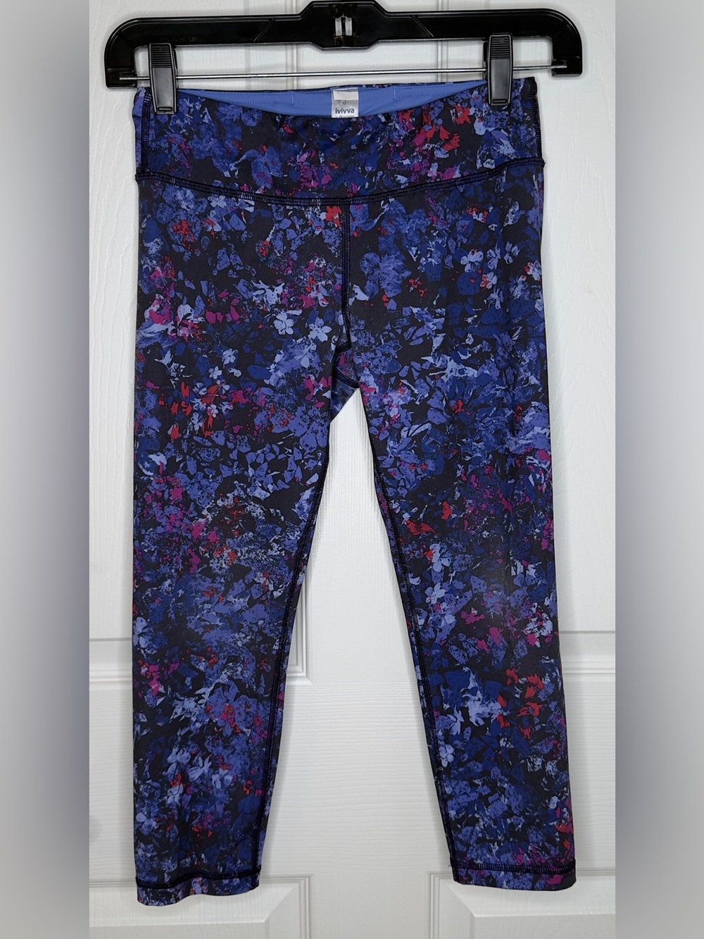 Ivivva Girls' Blue & Purple Print Active Leggings Size 12